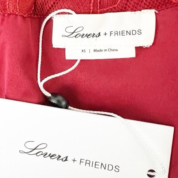 Lovers and Friends Sia Off The Shoulder Lace Mini Dress Red Size XS - Picture 4 of 4